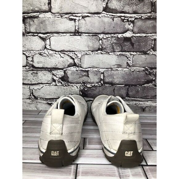 Caterpillar CAT Ivory Canvas Fabric Lace Low Top Work Shoes Men’s Sz 8M US/41EU - Picture 7 of 16